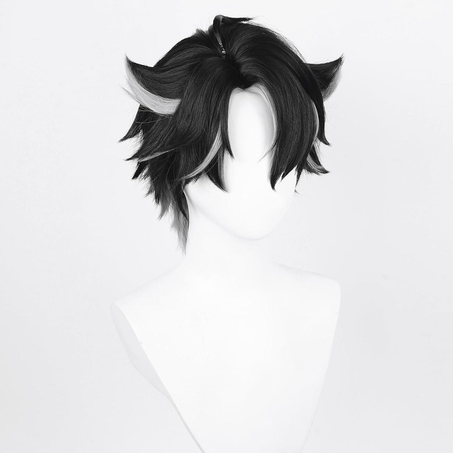 Detalle 2 de Anime Cosplay Perücke: Genshin Impact Wriothesley‑Style mit zwei Perückenkappen