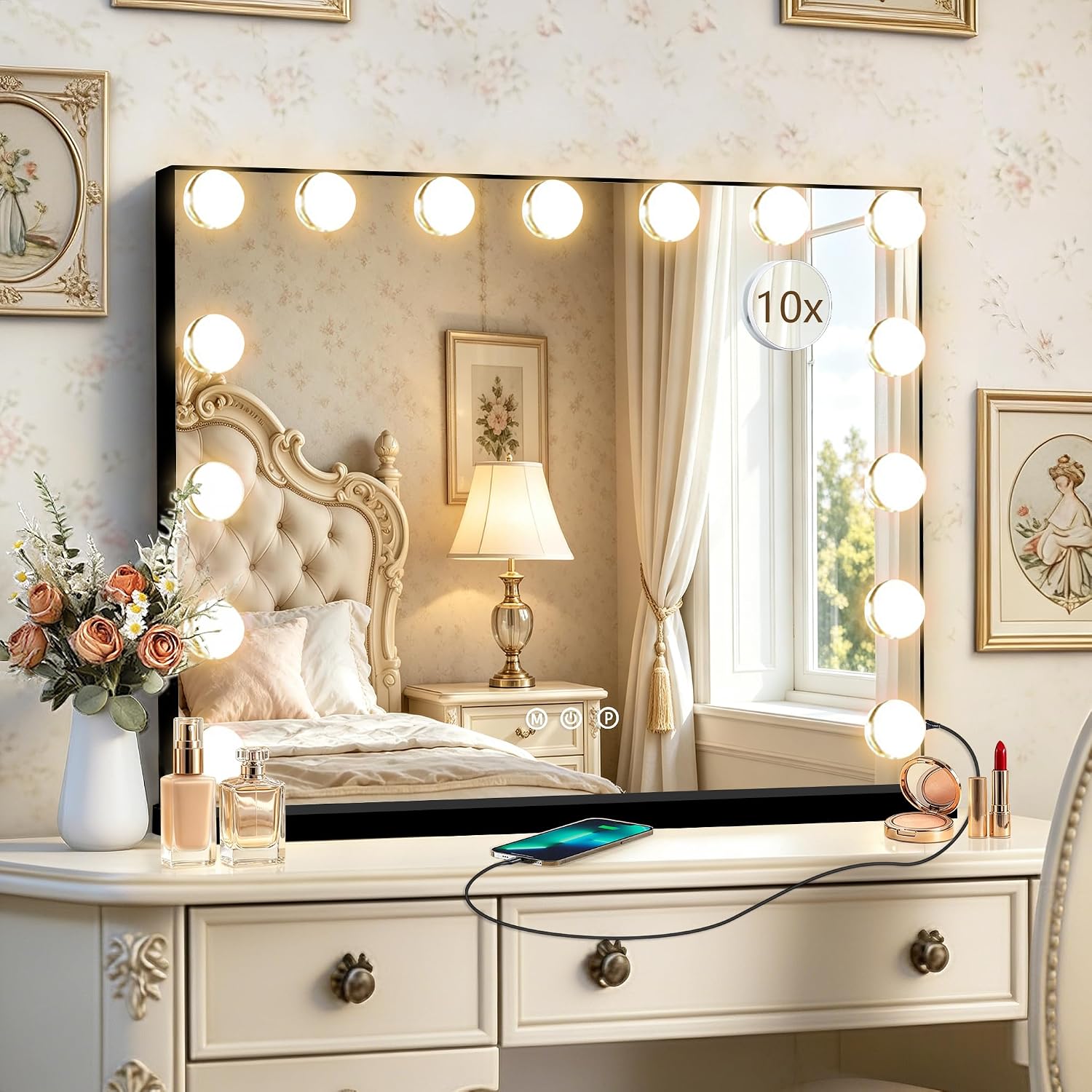 Detalle de Ratsamee Hollywood Vanity Mirror 23" x18" ๐