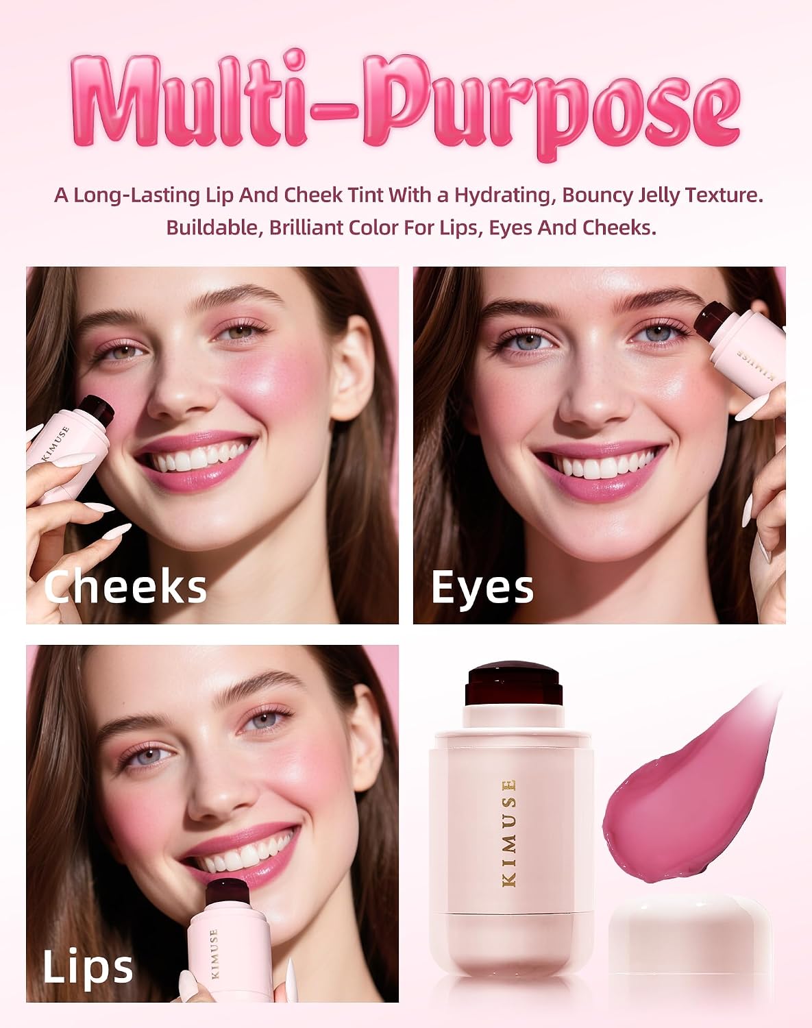 Detalle 2 de KIMUSE Jelly Cheek & Lip Tint Mauve Rose