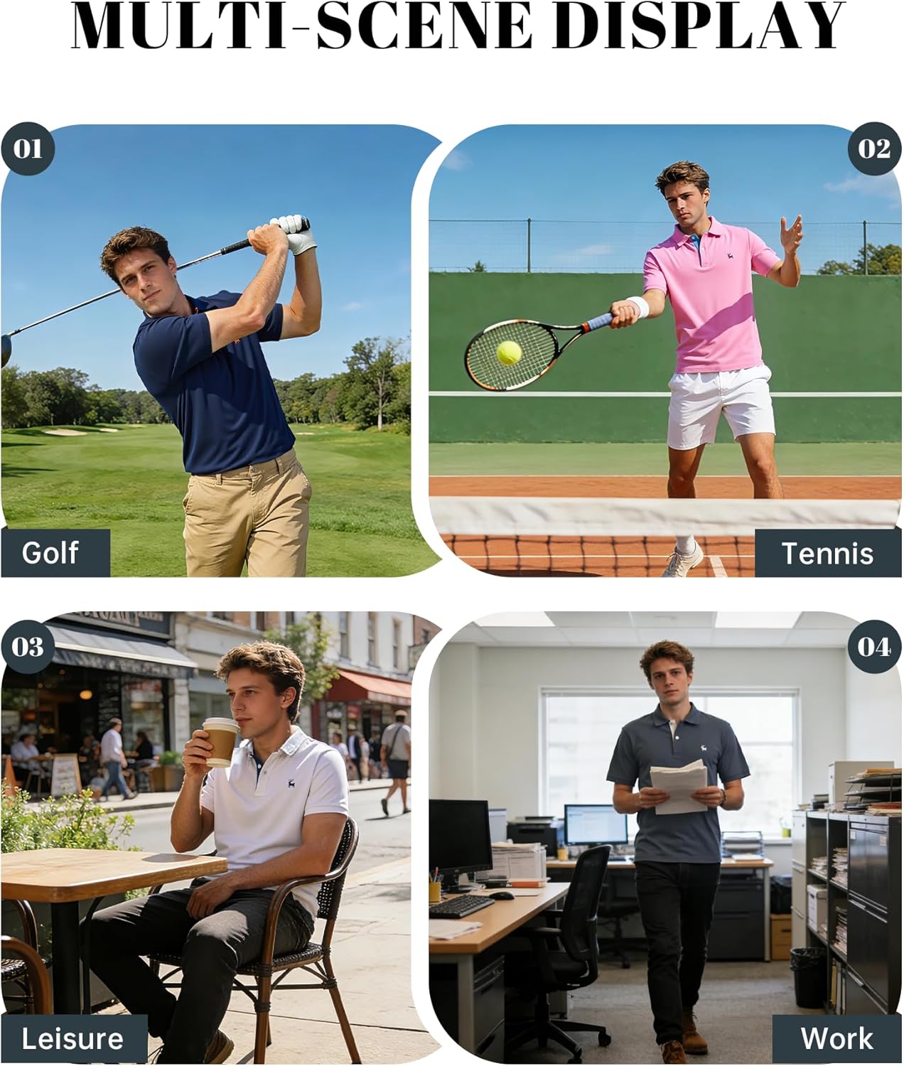 Thumbnail 1 de ZITY Polo Uomo Manica Corta: comfort leggero e stile versatile per sport e tempo libero