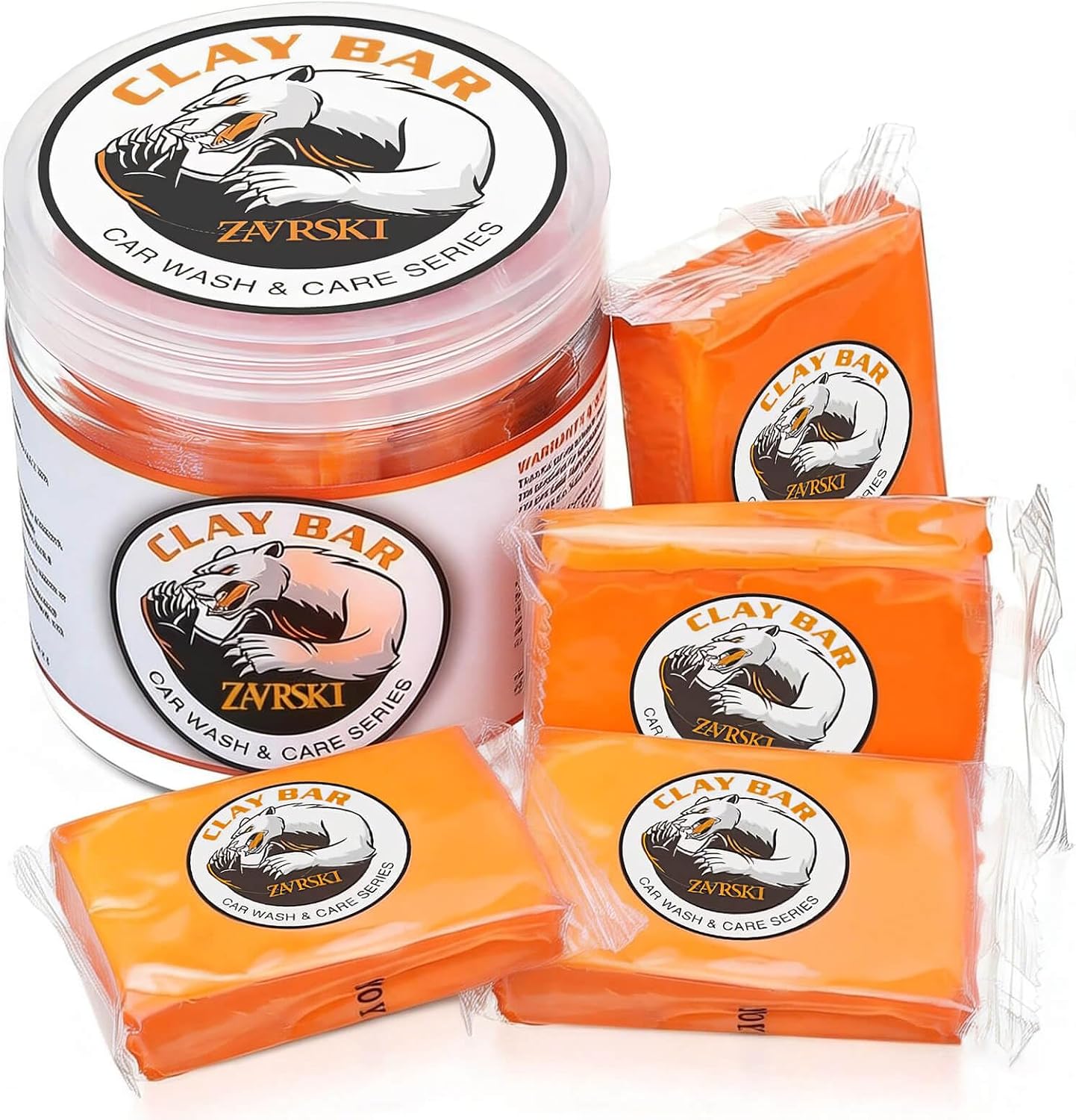 Detalle de Zavrski Reinigungsknete Auto Clay Bar – 4er Set 100 g, zur Lackpflege und Felgenreinigung