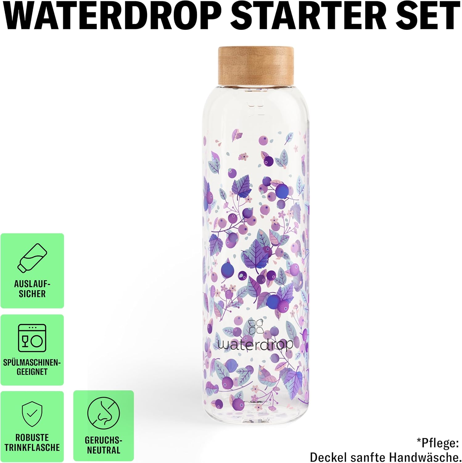 Thumbnail 4 de waterdrop Glasflasche 600 ml