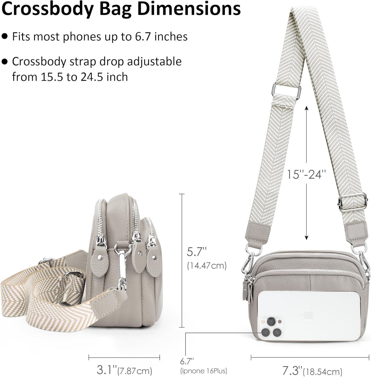 Thumbnail 4 de befen Ladies Shoulder Bag Real Leather Handbag: Small Crossbody for Daily Use