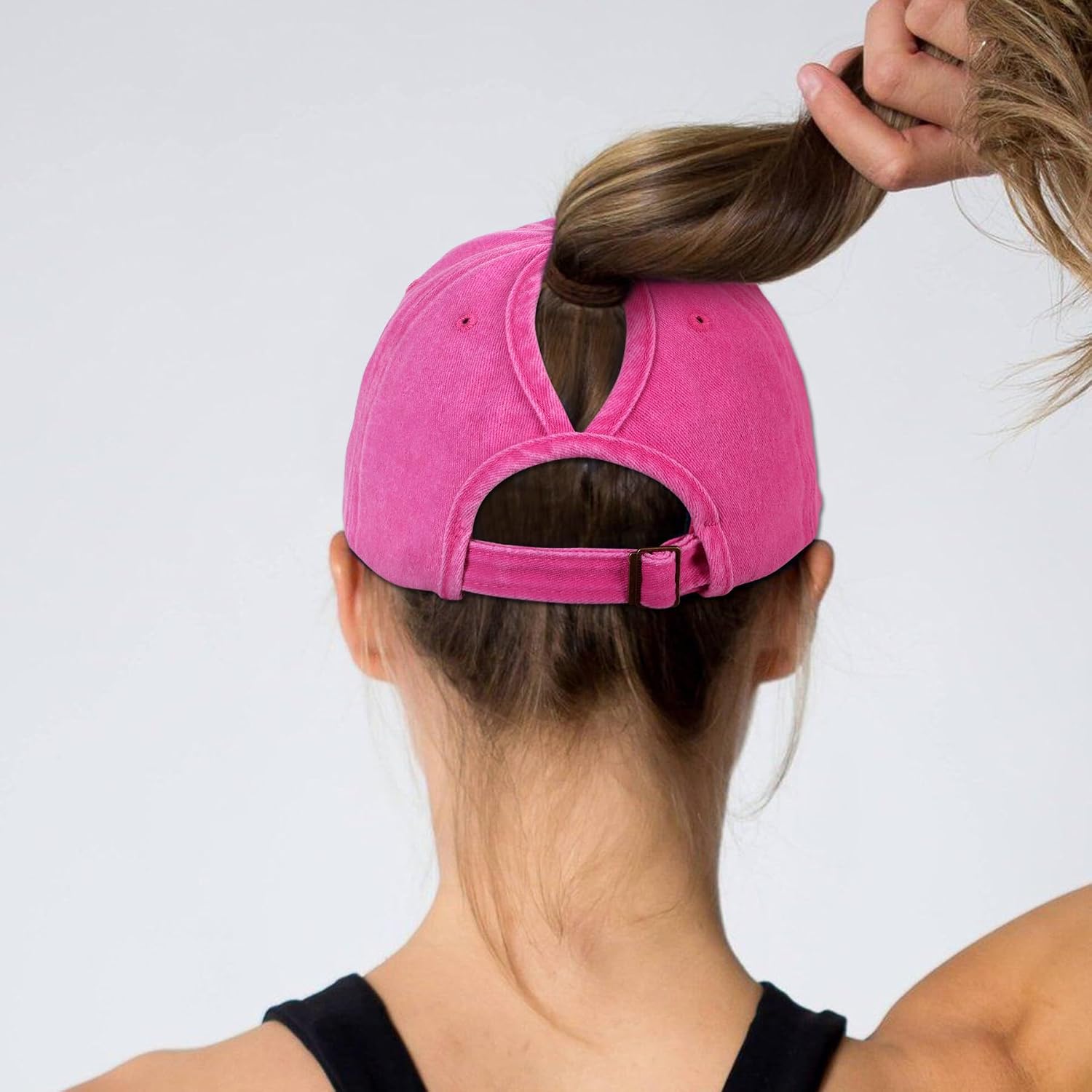 Thumbnail 3 de HeyCaps Women's Baseball Cap with Butterfly Embroidery and Ponytail Hole