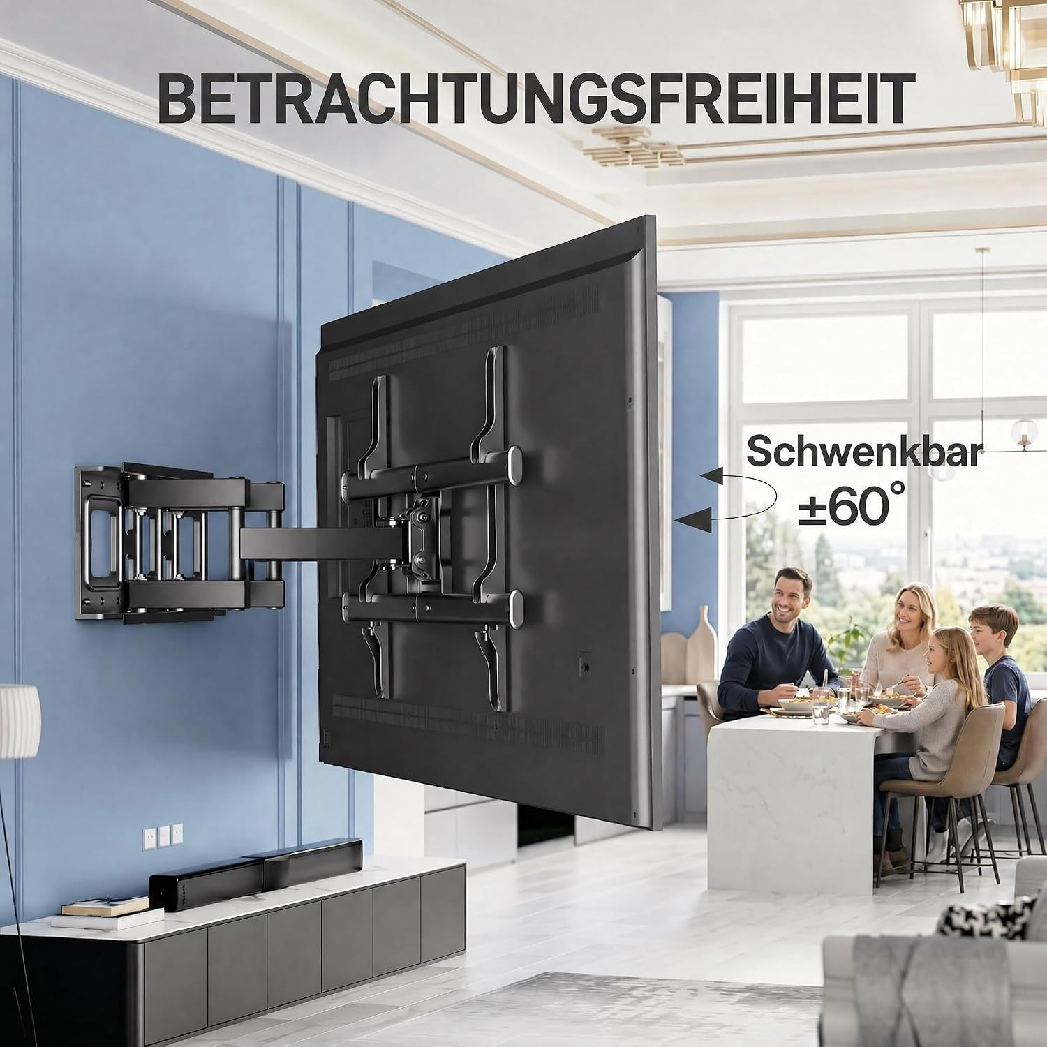 Detalle de PERLESMITH TV Wandhalterung für 37–85″ Fernseher