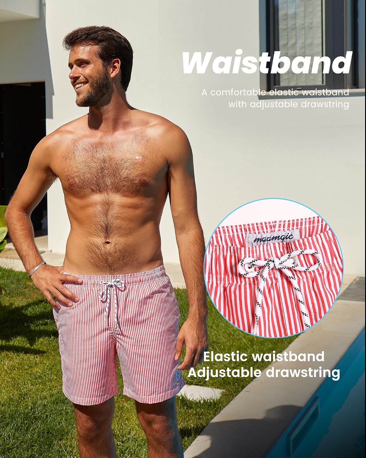 Detalle 2 de Quick-dry swimming trunks with mesh lining