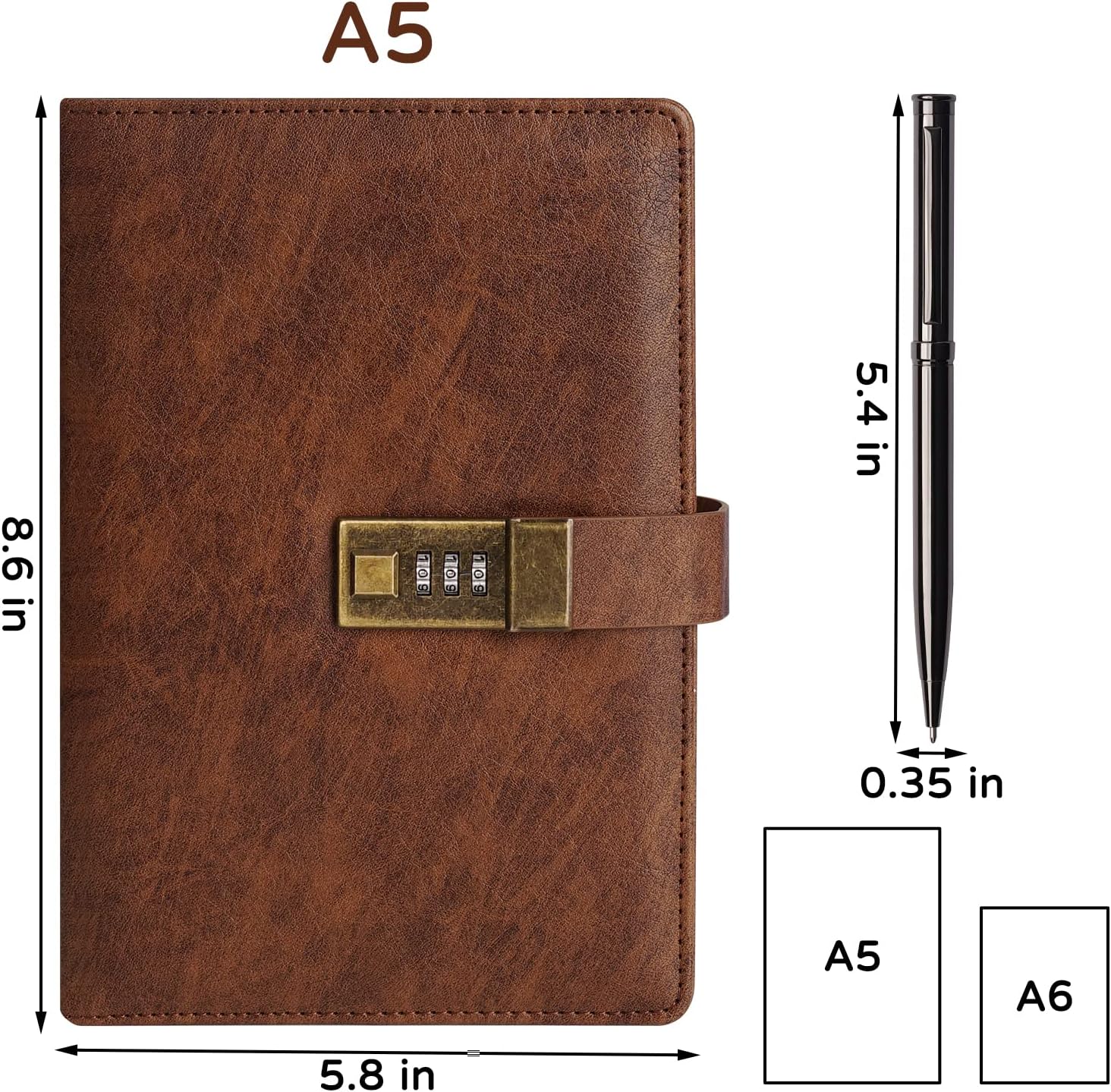 Detalle de WEMATE Diary with Lock A5 240 Pages