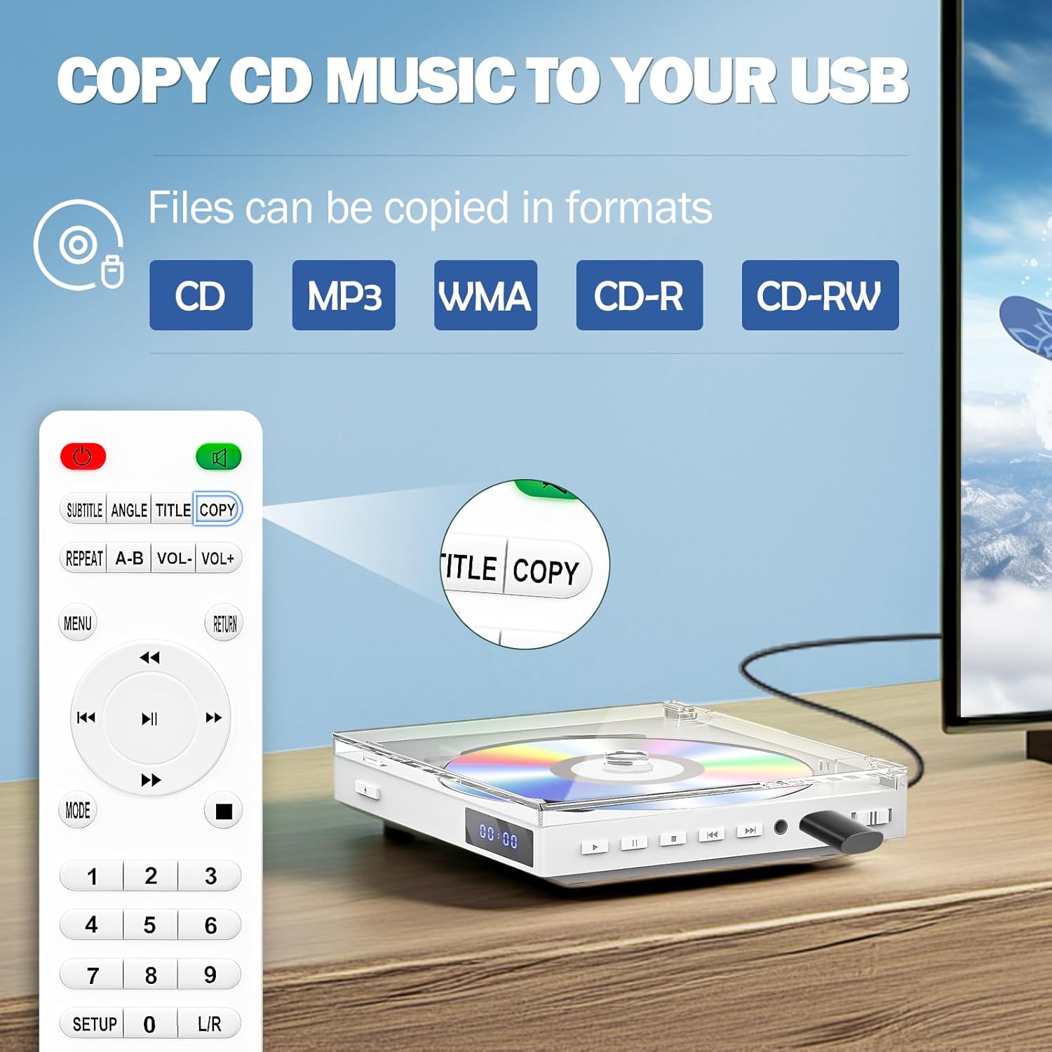 Thumbnail 4 de MAITE Lettori DVD MINI per TV con uscita HDMI, USB e AV: lettore compatto 1080P per tutte le regioni