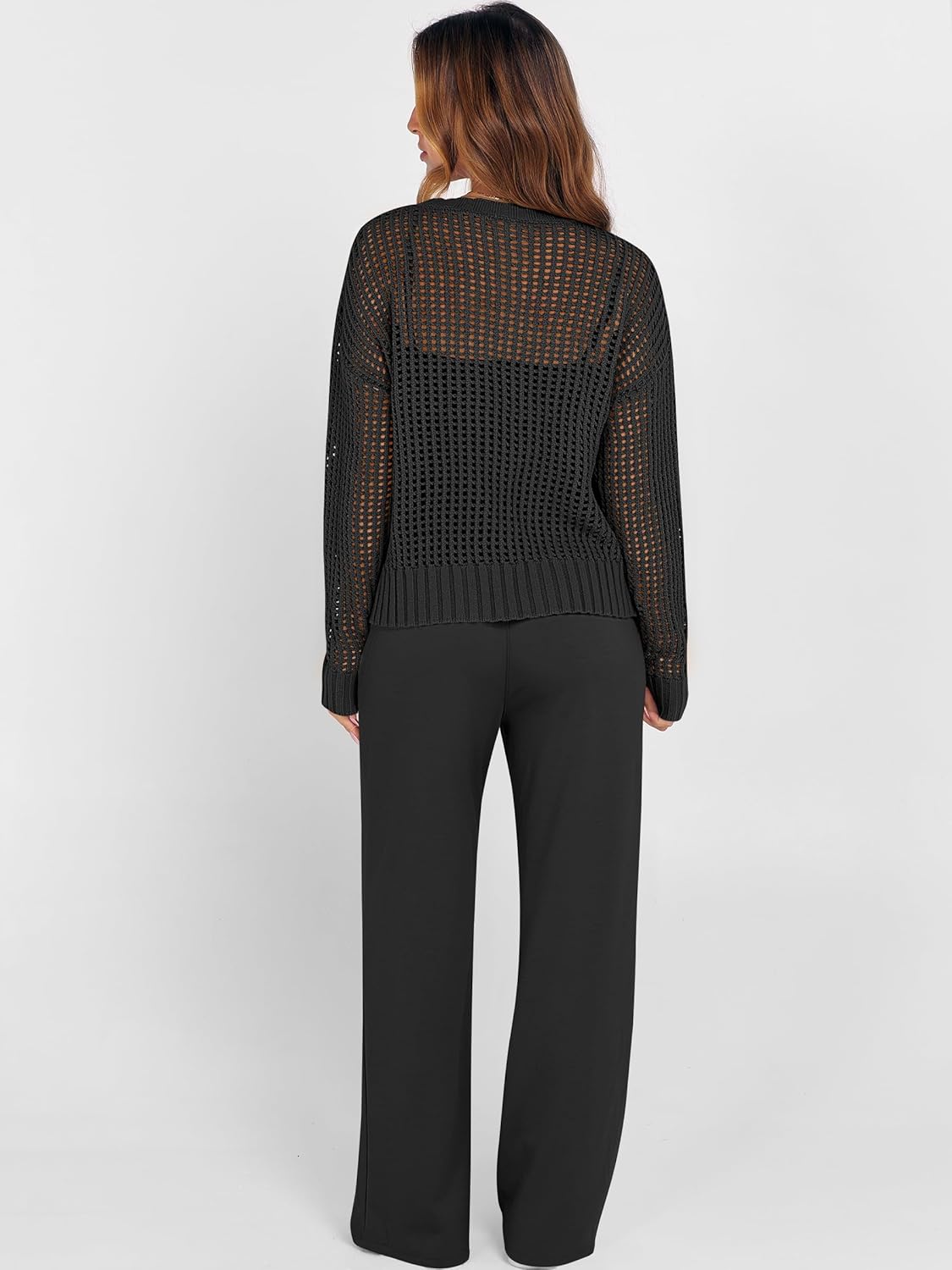 Thumbnail 6 de ANRABESS Women's Crochet Sweater Set
