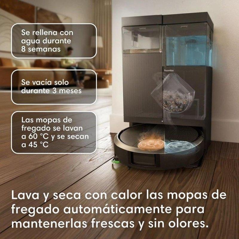 Detalle de Robot aspirador y fregasuelos Roomba Plus 515 Combo de Irobot: Autovaciado, LiDAR y limpieza 2 en 1