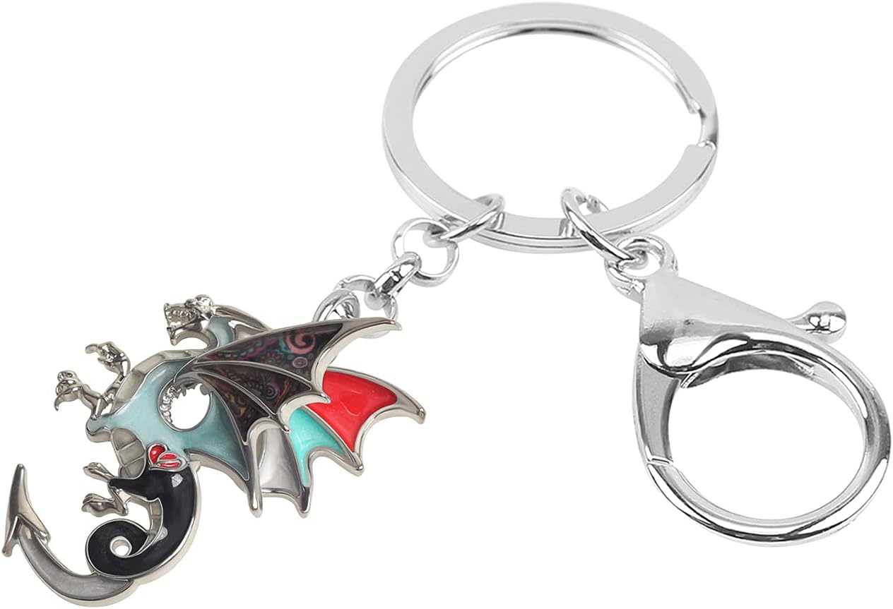 Detalle de Enamel Alloy Dragon Keychain: Fantasy Dinosaur Jewellery for Women and Girls