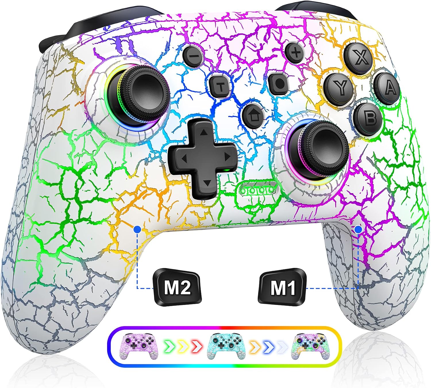 Detalle de HELLCOOL Switch Controller – kabelloser Switch/Lite/OLED Controller mit präziser Motion-Steuerung, Dual Vibration und Turbo