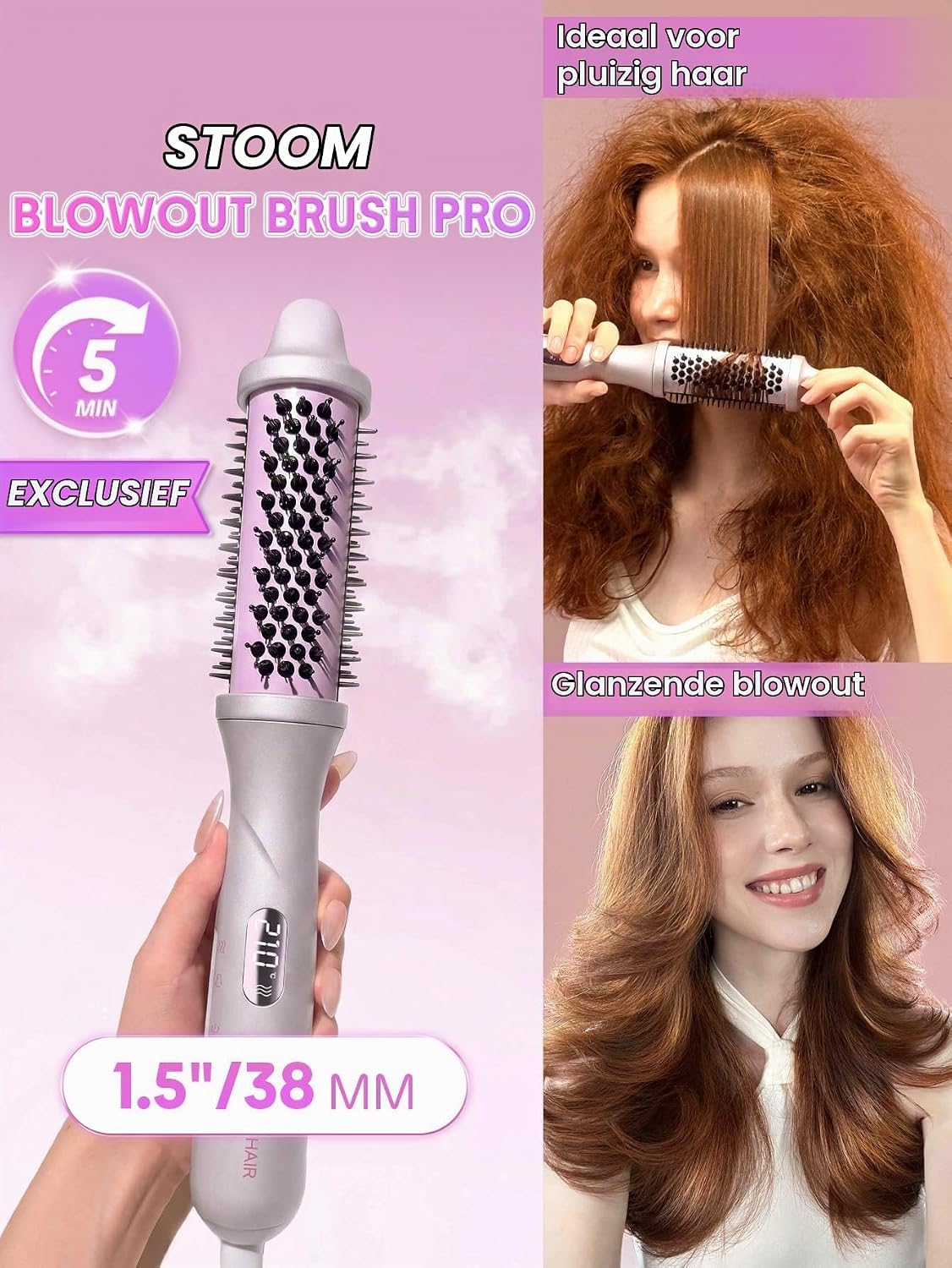 Thumbnail 1 de SHEGLAM SGH-SBP-01 stoomthermoborstel 3,8 cm, 4-in-1