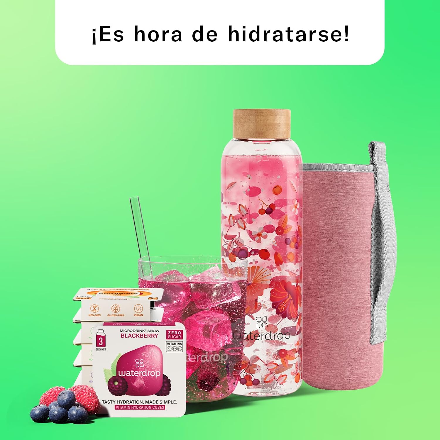 Thumbnail 6 de waterdrop® Starter Set 🌿 Botella 600ml + 18 Cubos Aromatizados