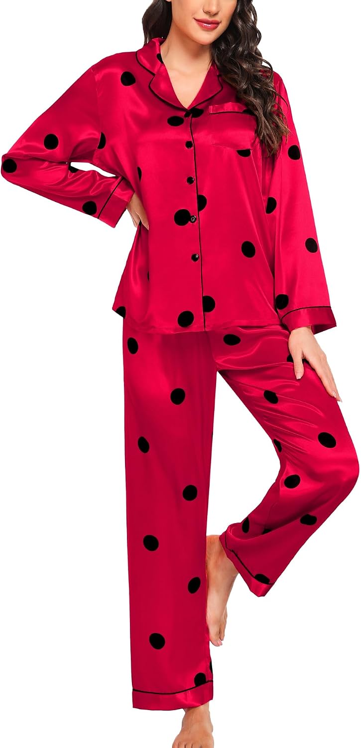 Thumbnail 6 de SWOMOG Silk Satin Pajamas Set 2-Piece XS-3XL