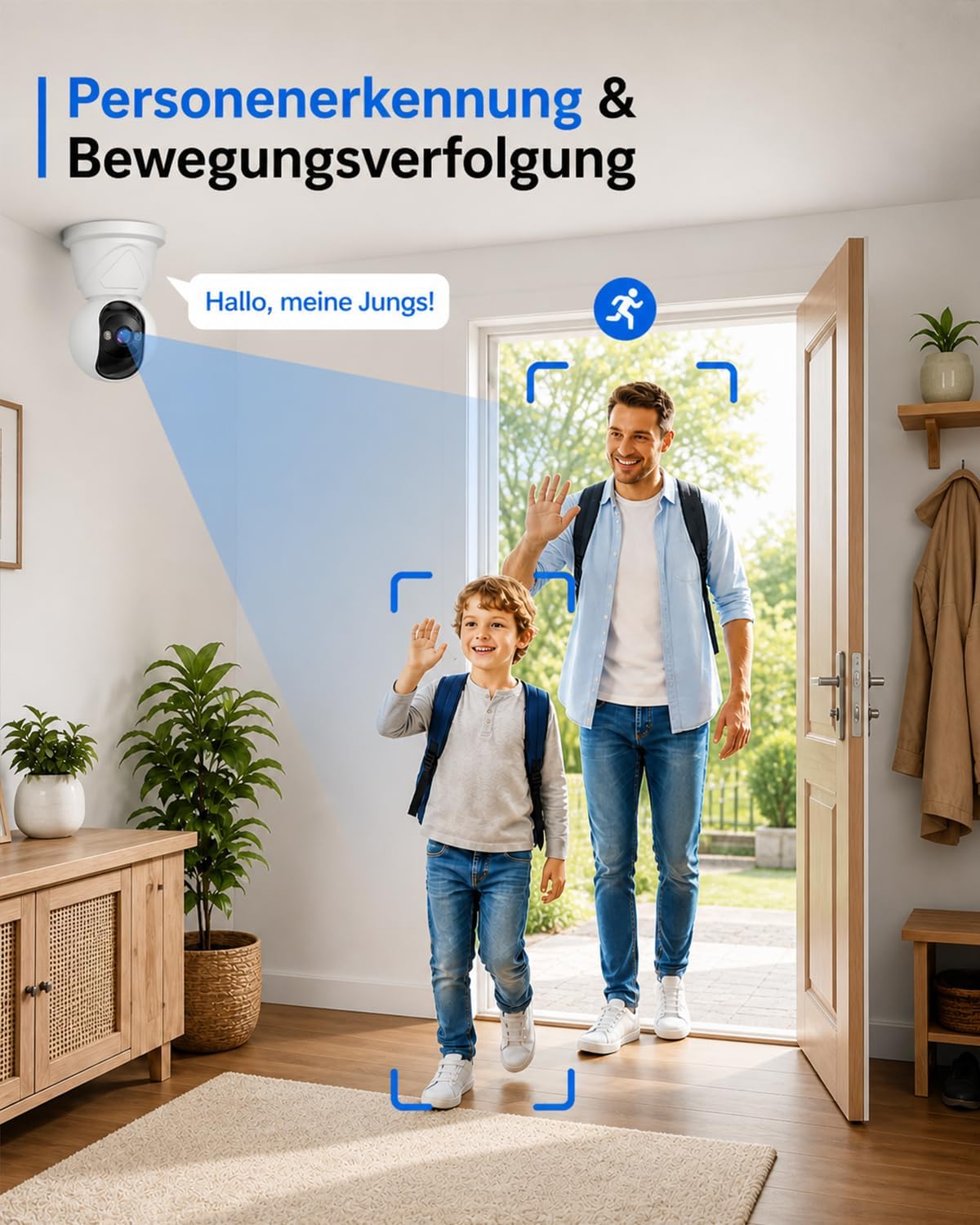 Thumbnail 3 de Guoanvision S800 5G WLAN Überwachungskamera Innen (3 MP, 360° drehbar, Auto-Tracking, Zwei-Wege-Audio, SD/Cloud)