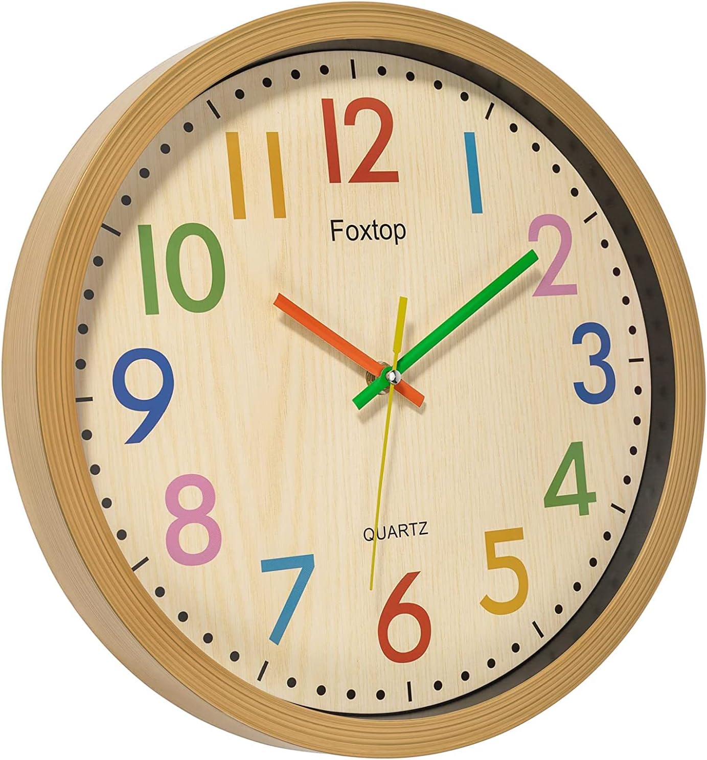 Thumbnail 5 de Foxtop FT125C kinderwandklok, stil, 30 cm, met kleurrijke cijfers