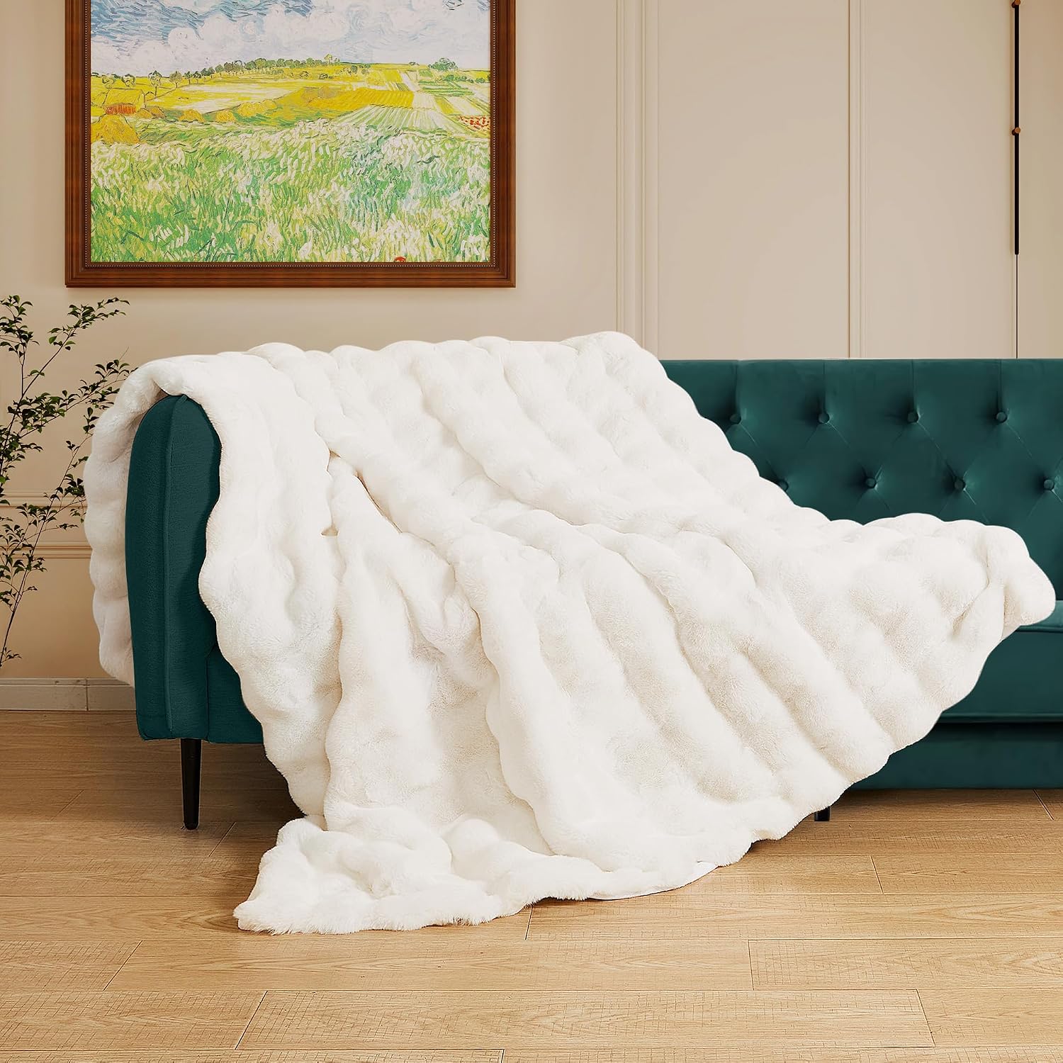 Detalle 2 de ORINOVA Light Beige Fuzzy Blanket 1000 GSM