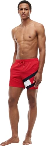 Detalle de Tommy Hilfiger Bañador para Hombre Sf Medium Drawstring Pernera Larga – Rojo (Primary Red) (Talla L)