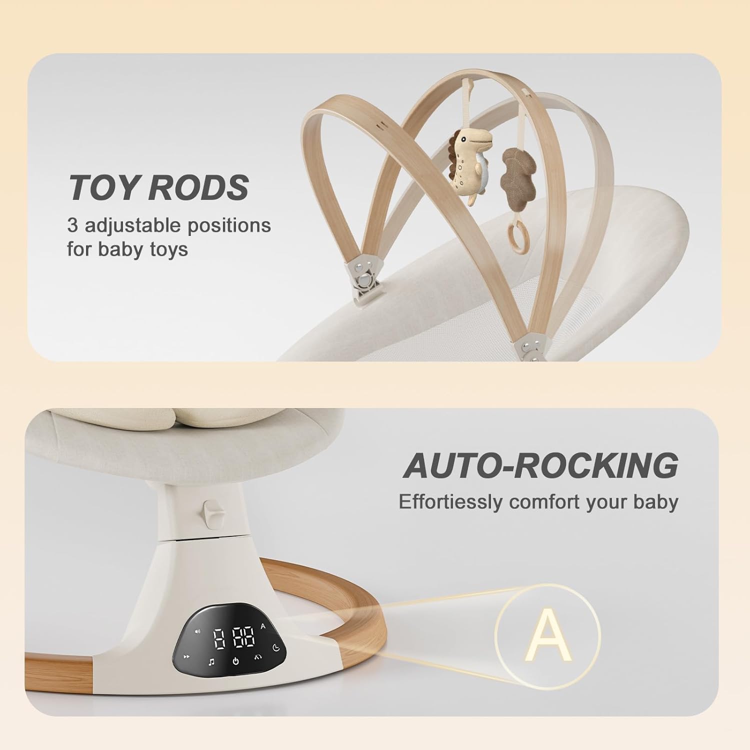 Thumbnail 6 de Monamii Baby Swing for Infants, 5 Speeds