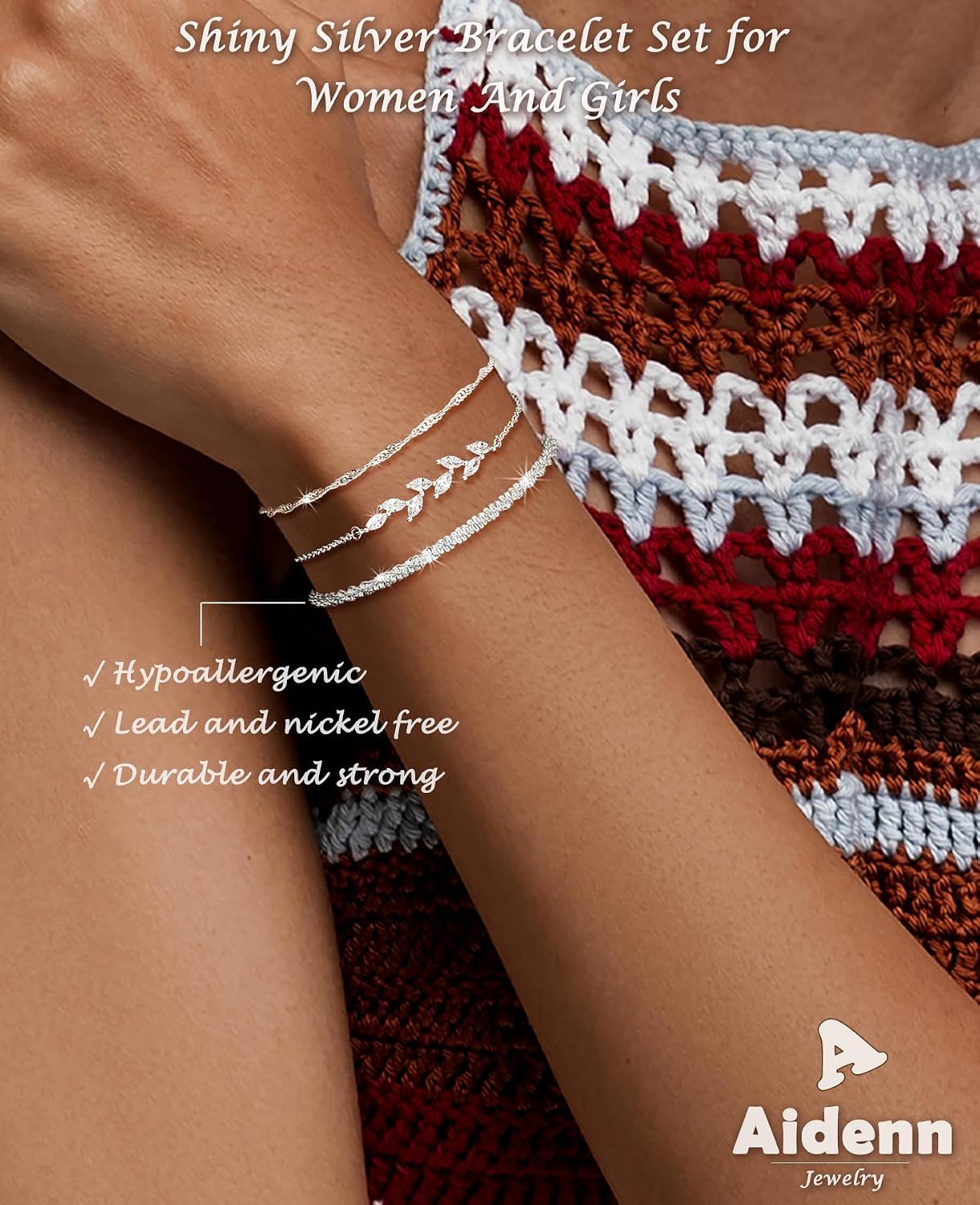 Thumbnail 2 de Sterling-Silber Armband Set 3-teilig mit 925