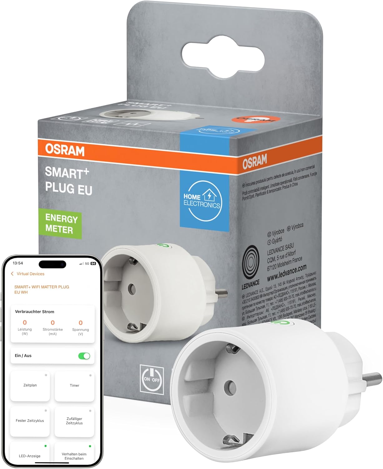 Detalle de OSRAM SMART+ Steckdose Matter Plug EU 2300W