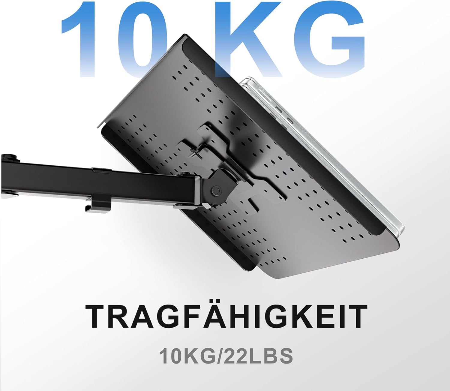 Thumbnail 2 de WALI Laptop-Halterung für den Schreibtisch, 17-Zoll, voll verstellbar bis 10 kg (M00LP) – schwarz
