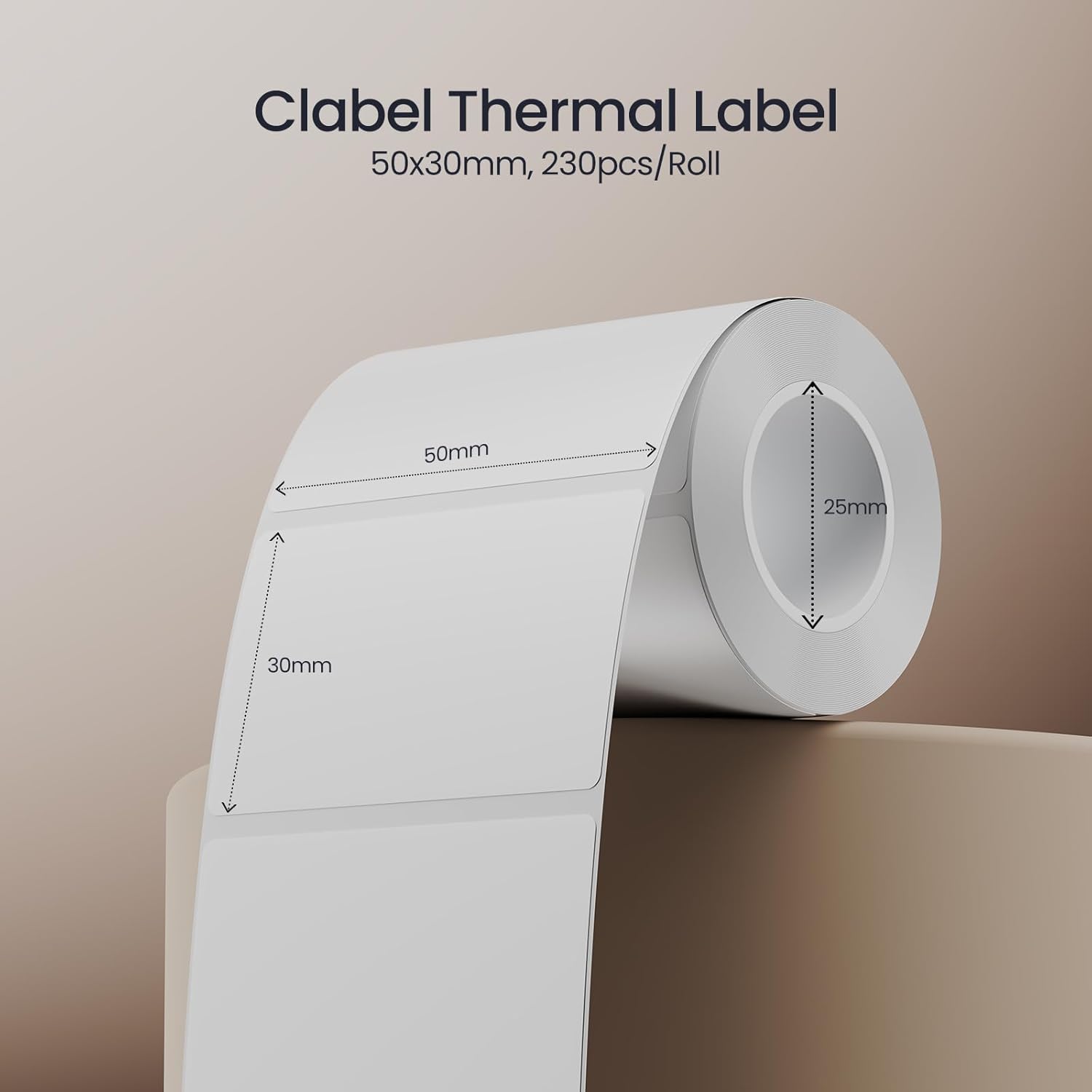 Thumbnail 1 de CLABEL 6 Rotoli Nastro Adesivo Bianco 50x30mm per Stampanti Etichette – Autoadesivo, 200 Etichette/Rotolo