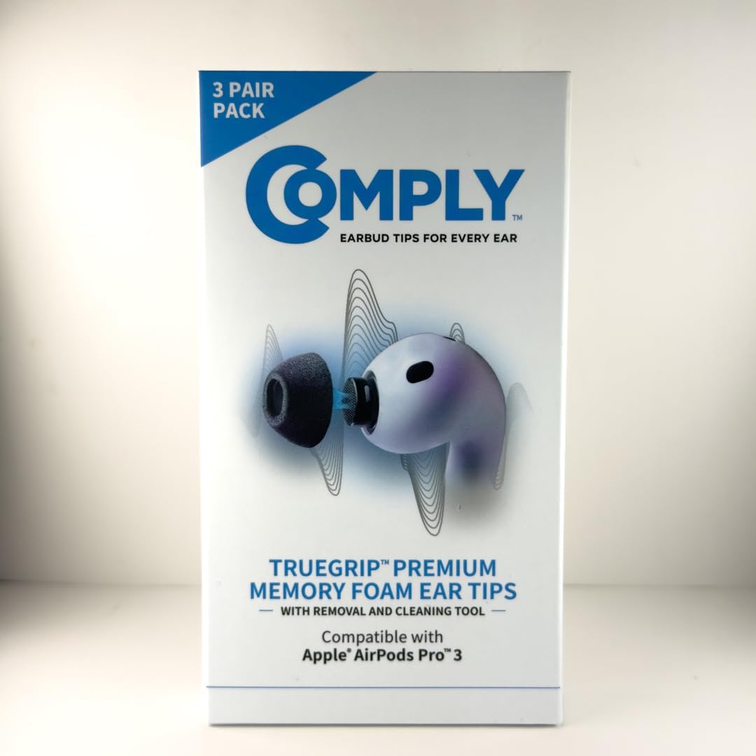Detalle de Comply TrueGrip – Embouts en mousse à mémoire pour AirPods Pro 3 (Noir, taille L, 3 paires)