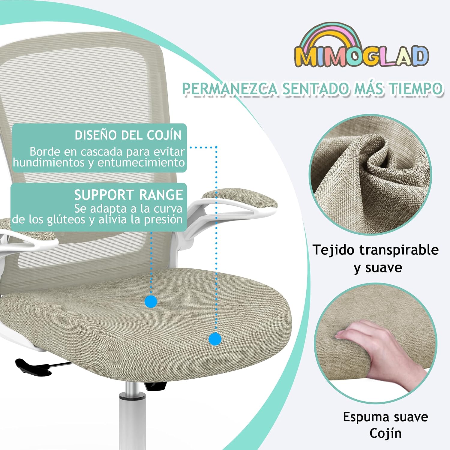 Detalle de Mimoglad mesh office chair