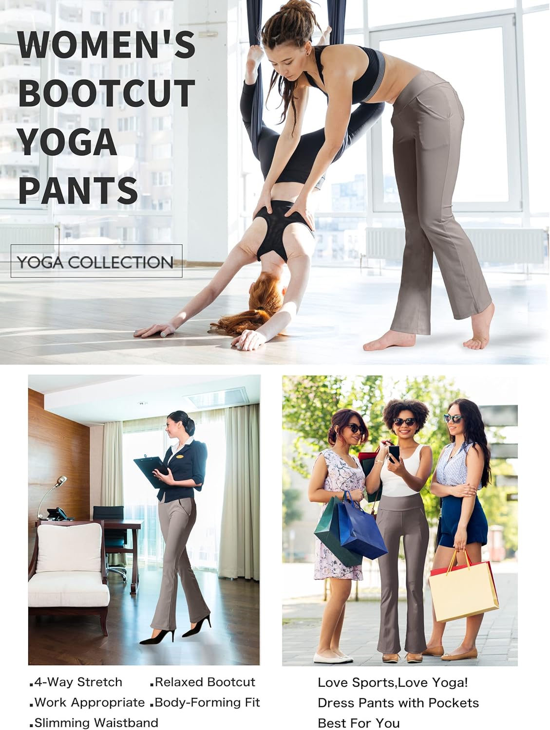Thumbnail 5 de LaiEr women’s yoga pants with 4 pockets, high-waist tummy control & 4-way stretch flare