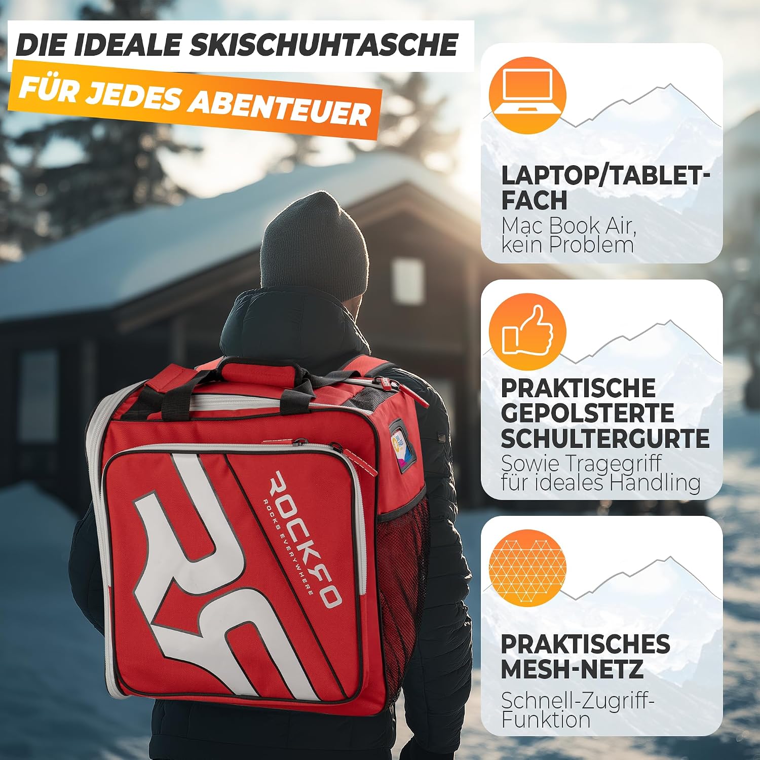 Detalle de ROCKRO Skischuhtasche 49L