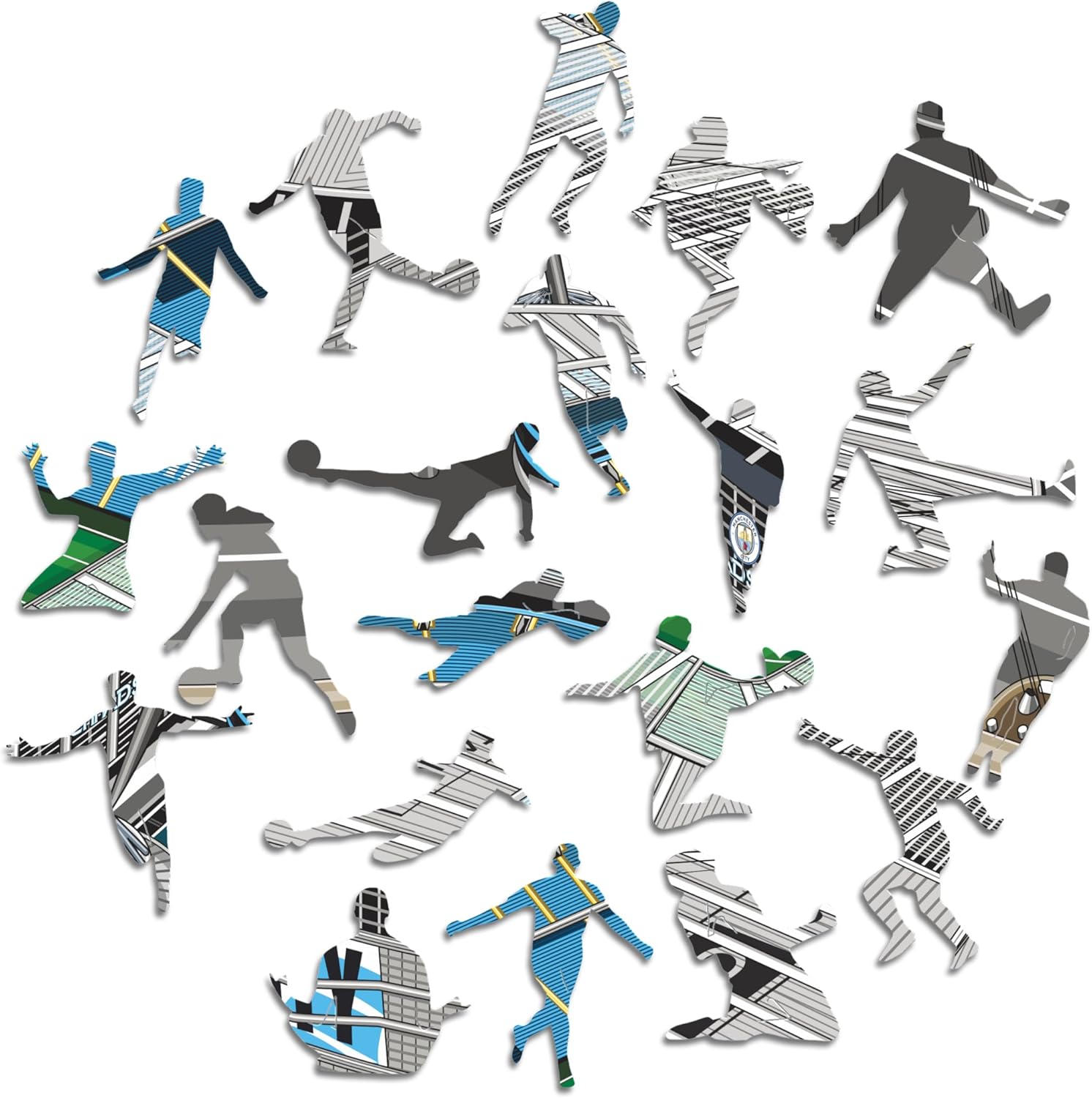 Thumbnail 3 de Iconic Puzzles – Manchester City Etihad Stadion: Offiziell lizenziertes Holzpuzzle, 150 Teile, nachhaltig
