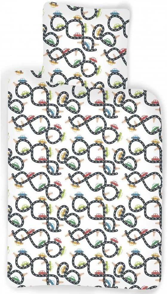 Detalle de BrandMac ApS B08TN27NSS Cars Baby Bedding Set, 100 x 135 cm, Cotton