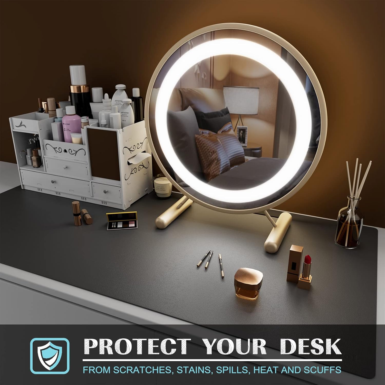 Thumbnail 5 de K KNODEL Small Office Leather Desk Mat (60x35cm) – Dark Gray