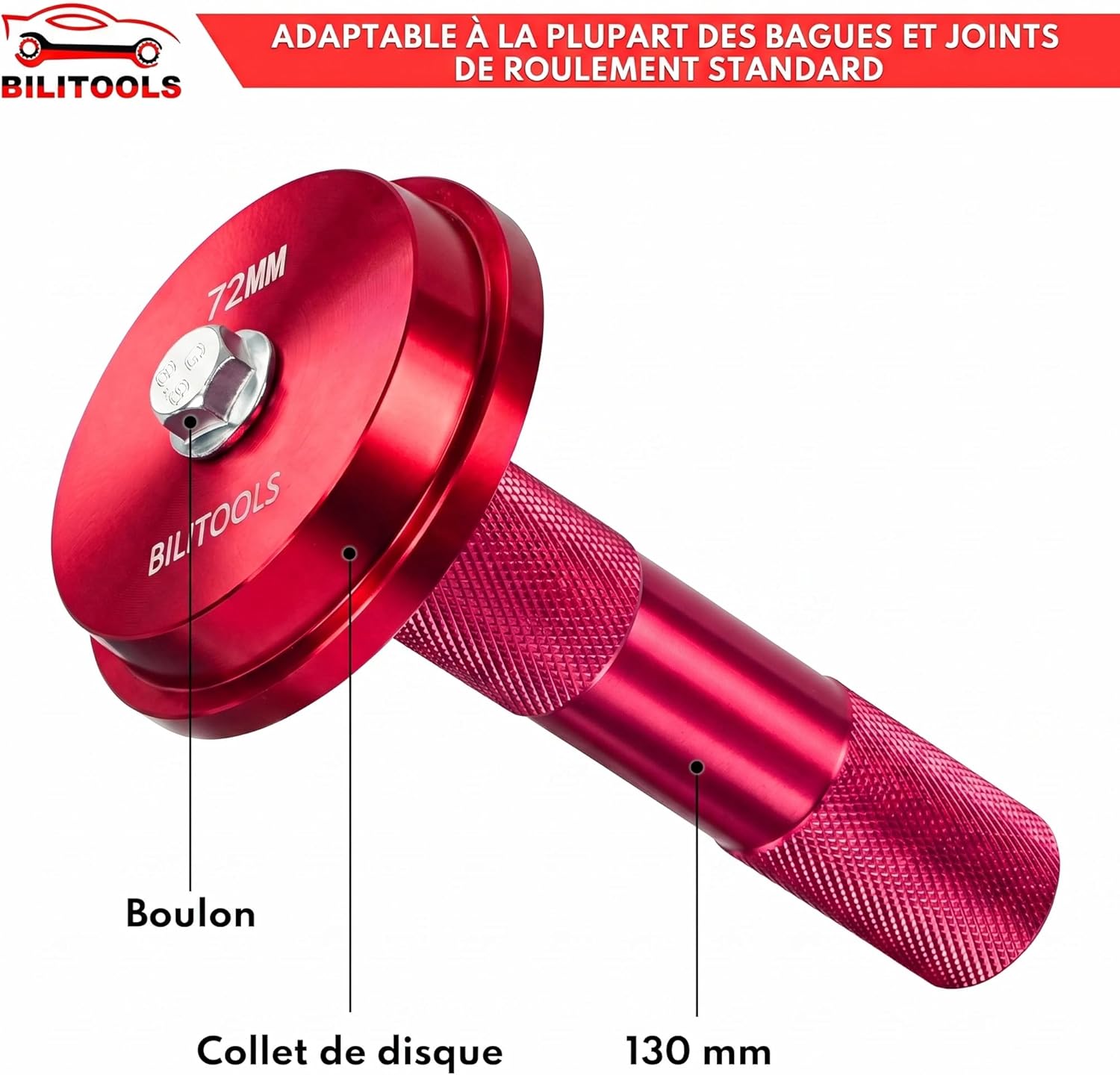 Detalle de BILITOOLS Kit Presse à Roulement, 10 Pièces – Douilles et Joint SPI, Montage Moyeu Voiture