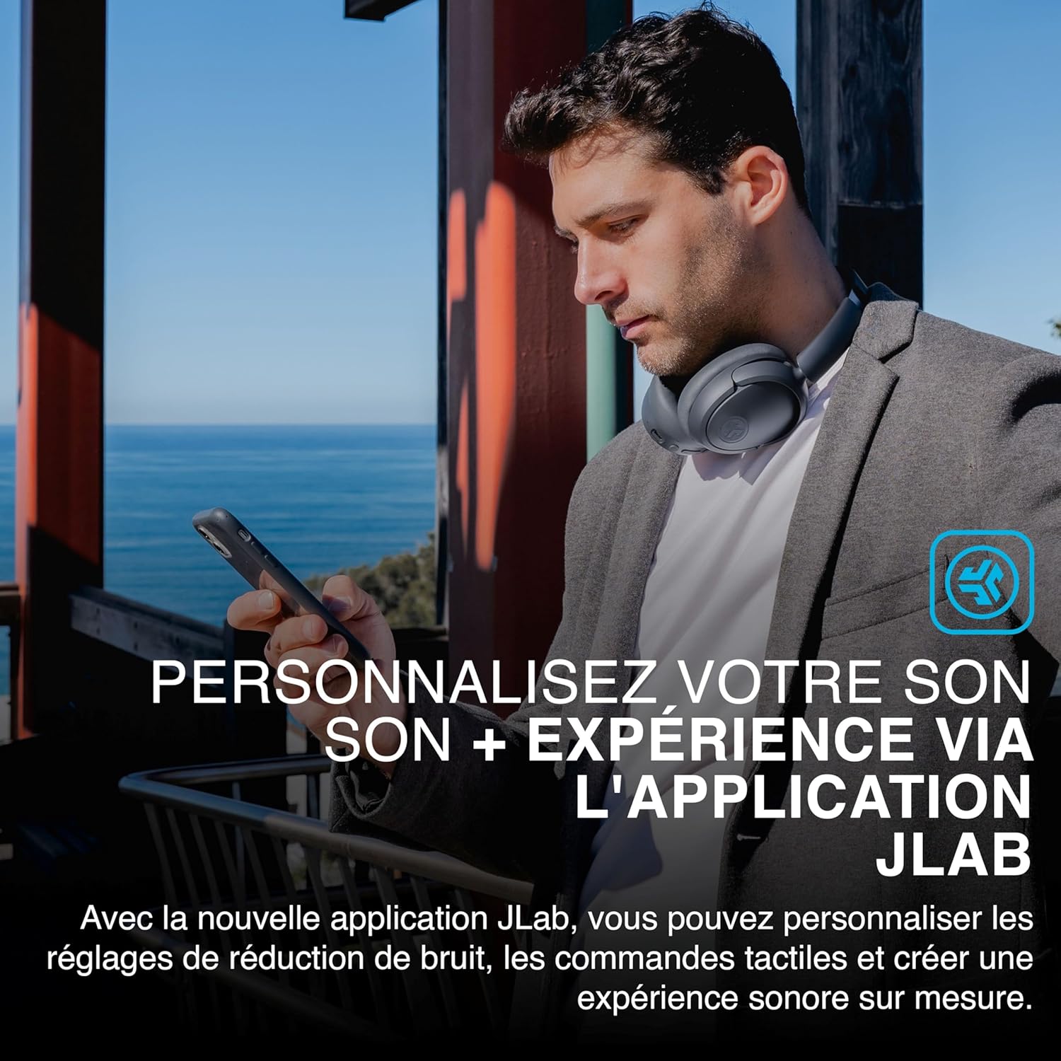 Thumbnail 4 de JLab JBuds LUX ANC : casque Bluetooth supra-auriculaire pliable avec réduction de bruit active