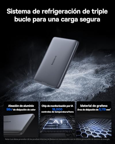 Detalle 2 de Baseus Picogo AM41 Power Bank 10000mAh, Carga Inalámbrica ⚡