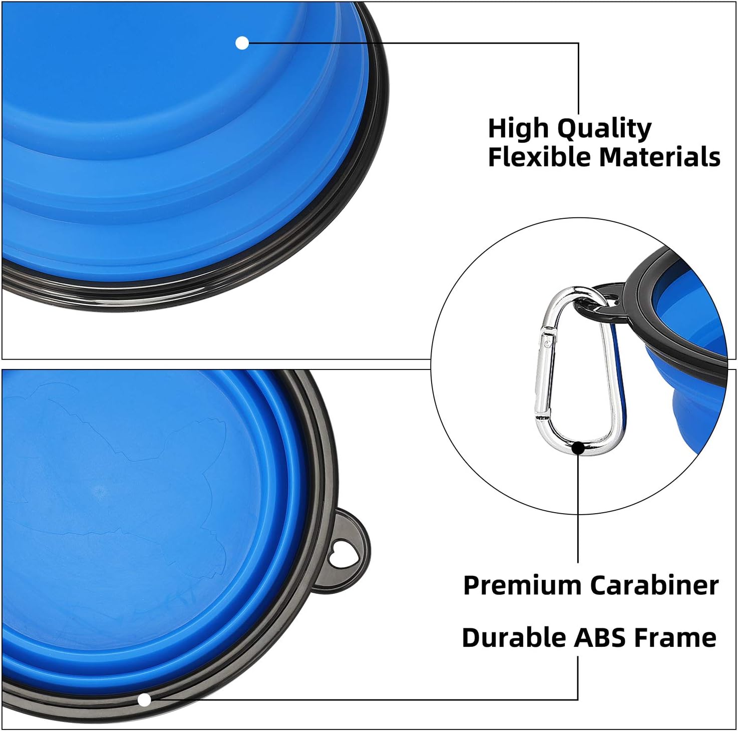 Thumbnail 3 de Kytely kbowl07 Collapsible Dog Travel Bowls, 2-Pack, 34 oz with Clips