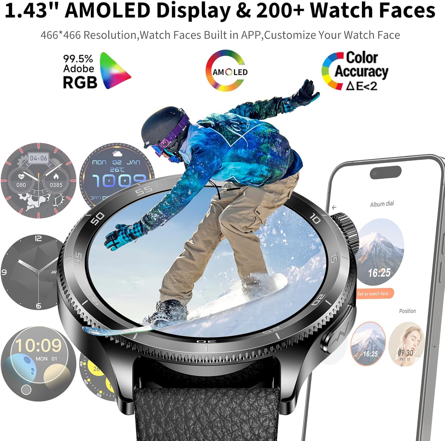 Thumbnail 1 de 2026 Smart Watch for Men with ECG & Blood Pressure — 1.43" AMOLED Fitness Tracker