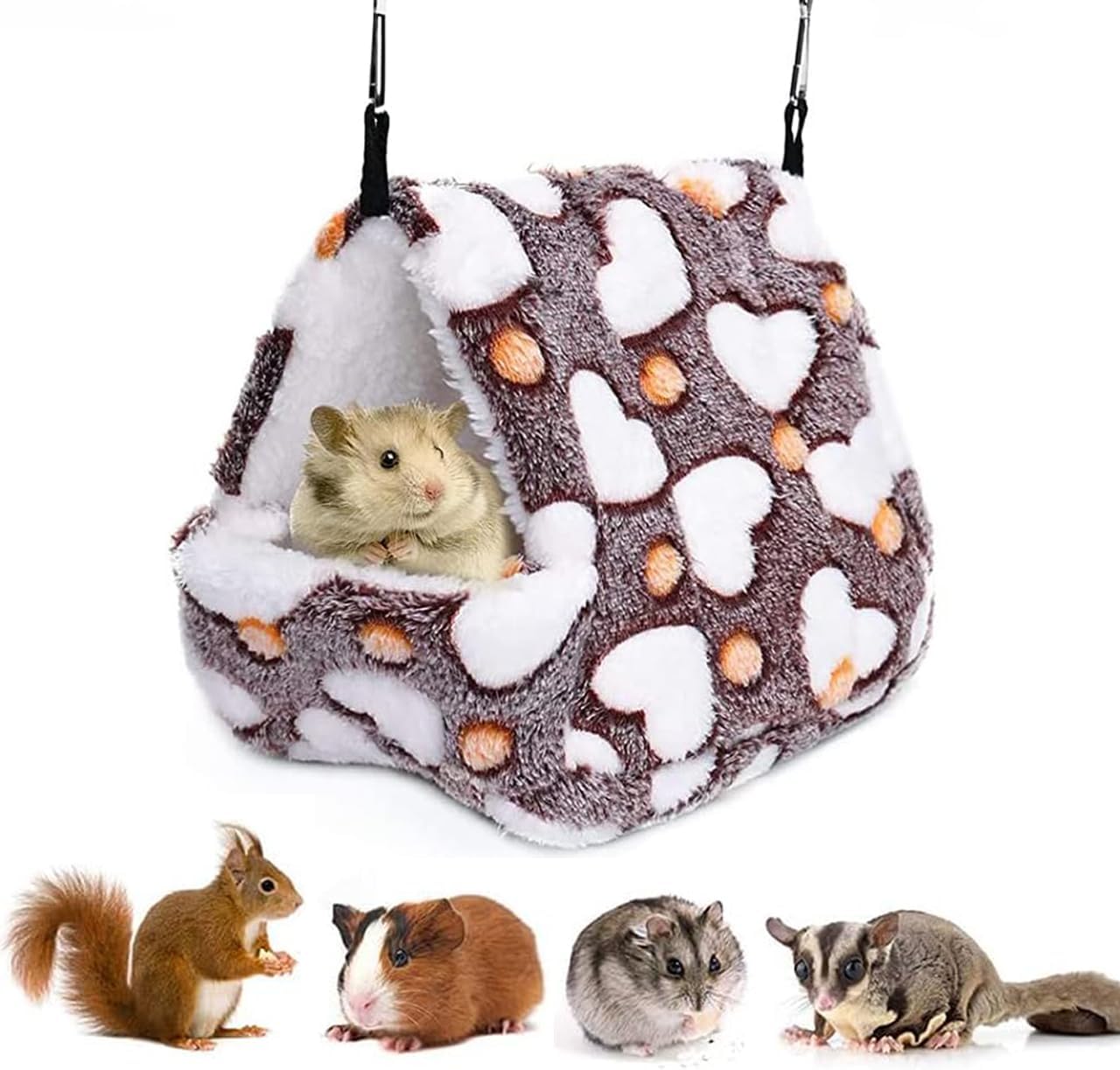 Thumbnail 6 de ZYYRSS Rat Hammock Soft Ferret Hideout Bed – Warm Pink Resting Cave for Small Pets (24 × 23 × 25 cm)