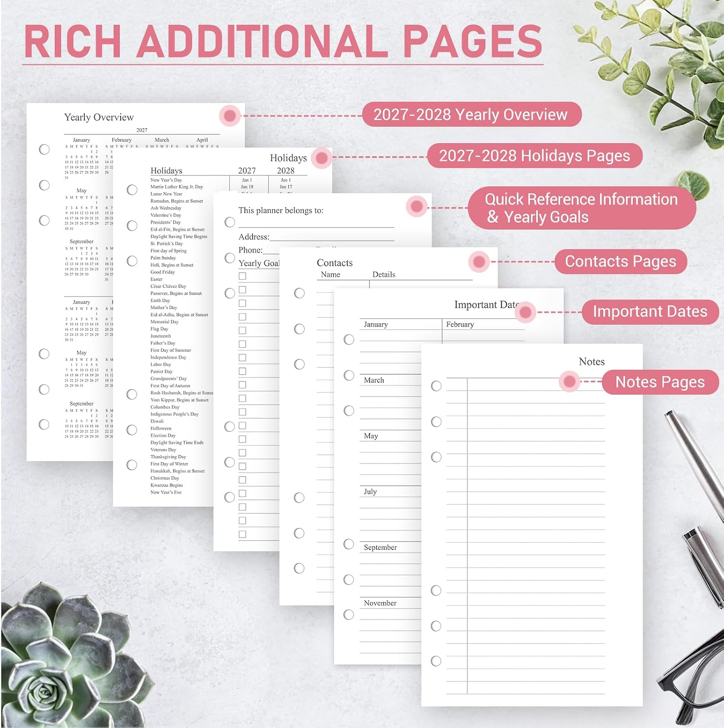 Detalle 2 de Planner Refill, 3.8 x 6.8-Inch