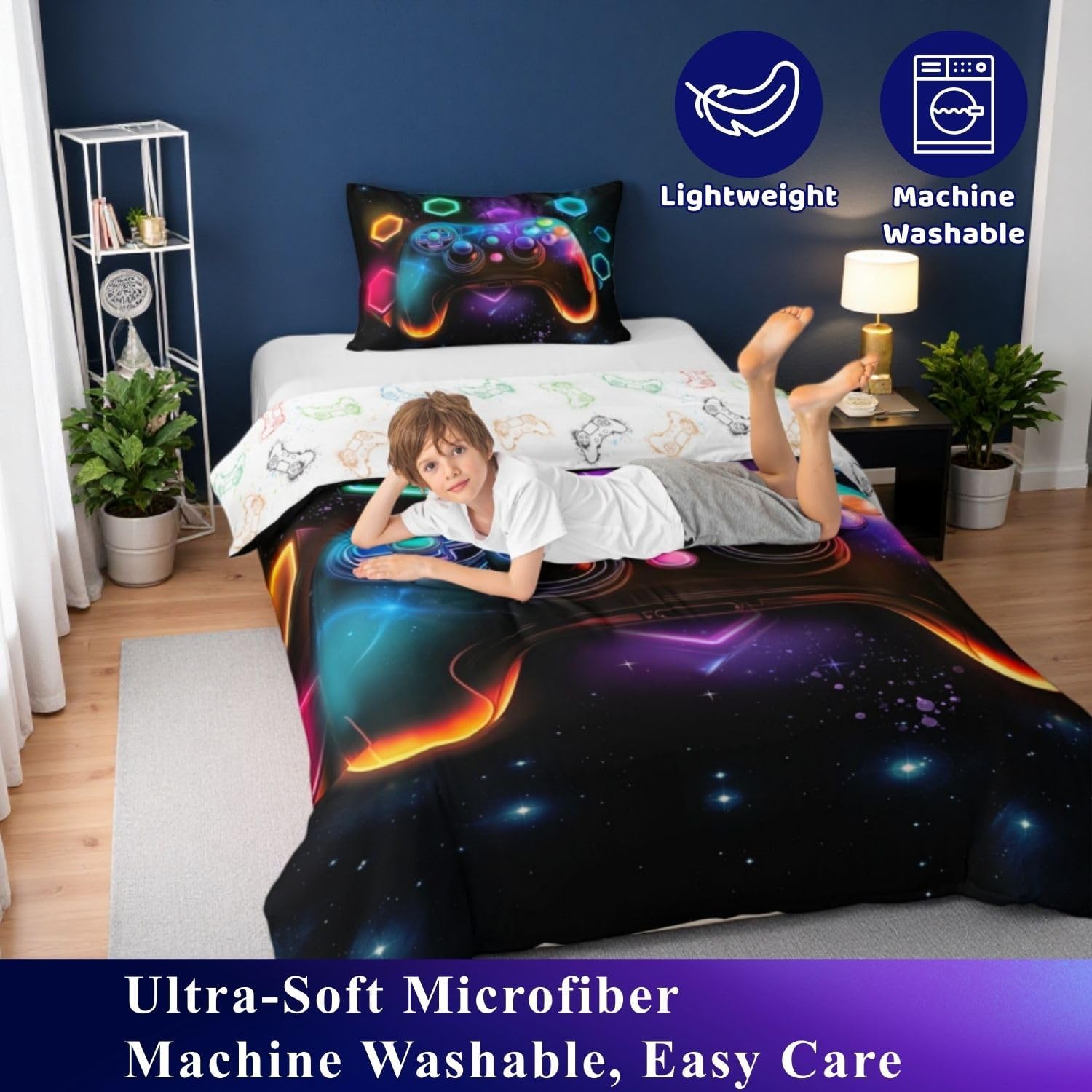 Detalle de Homewish Gaming King Size duvet cover set