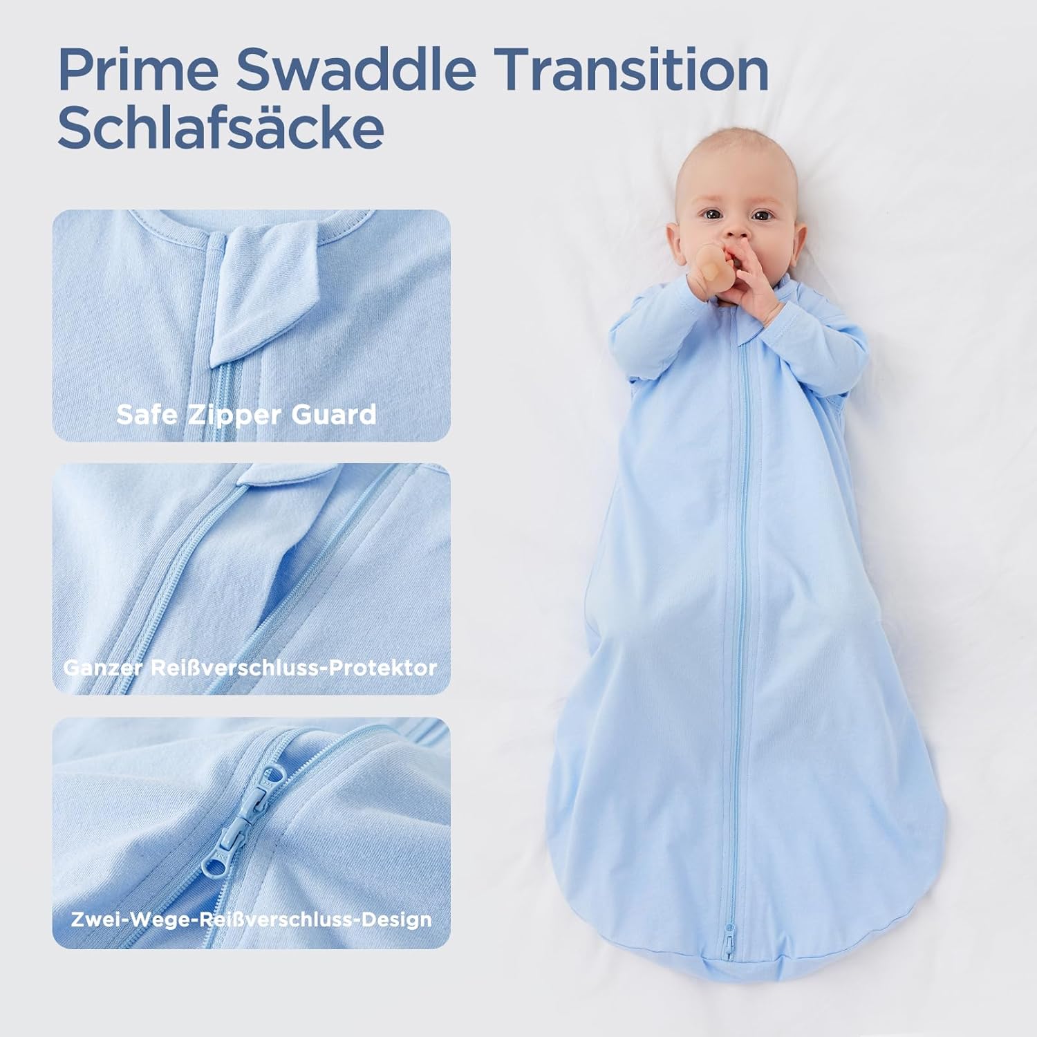 Detalle de Duomiaomiao Sacchi nanna Estivi 0.5 TOG – Sacco nanna in 100% cotone, confezione da 2 pezzi