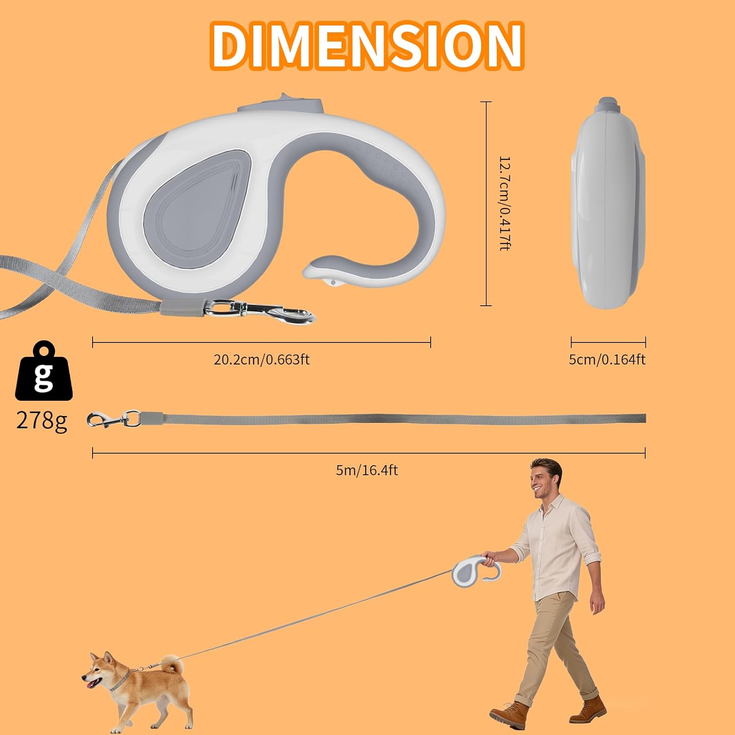 Thumbnail 5 de Retractable Dog Lead 5m for Small & Medium Dogs