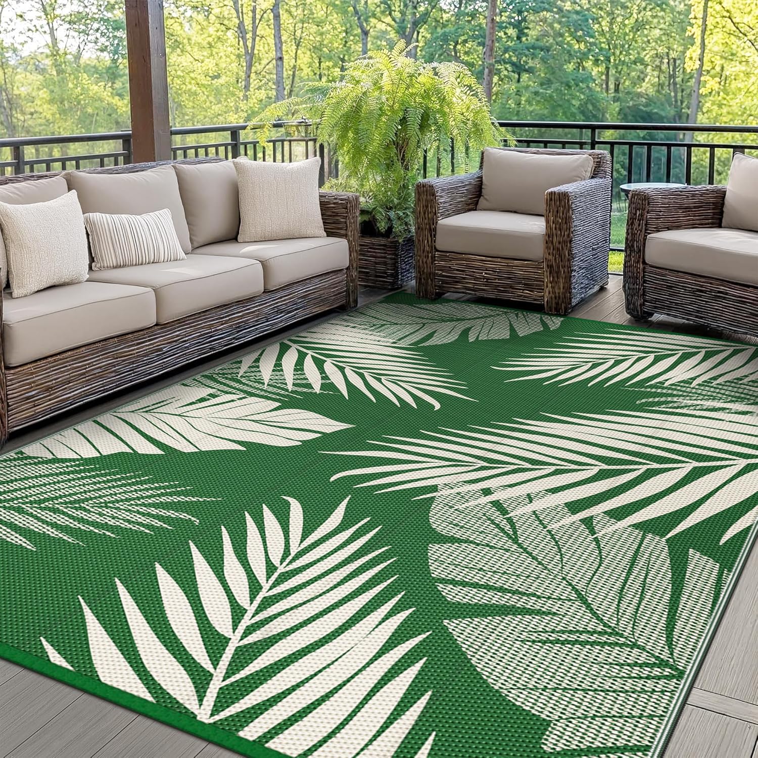 Thumbnail 1 de GENIMO Outdoor Rug 180x275cm – Waterproof Reversible Garden Carpet