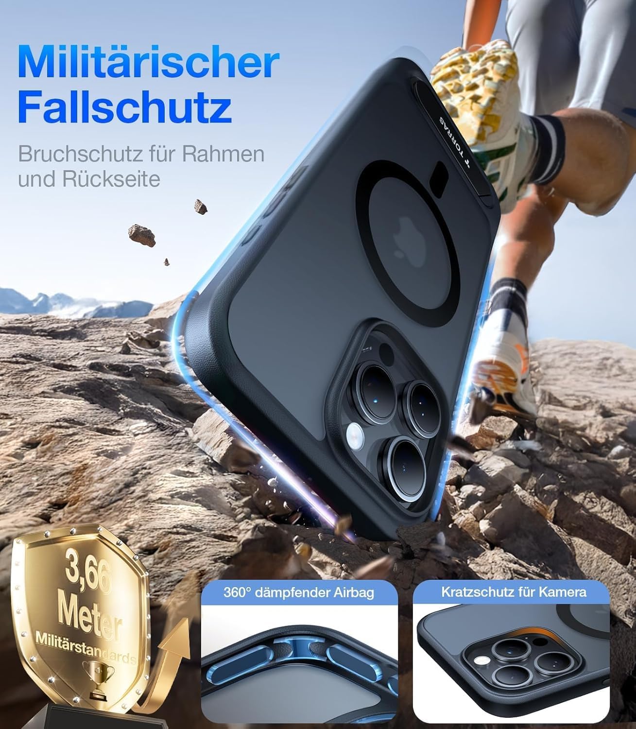 Thumbnail 1 de TORRAS Ostand L1 Hülle für iPhone 15 Pro Max 3,66 m