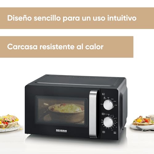 Detalle 2 de SEVERIN MW 7886: Microondas analógico compacto para descongelar y calentar