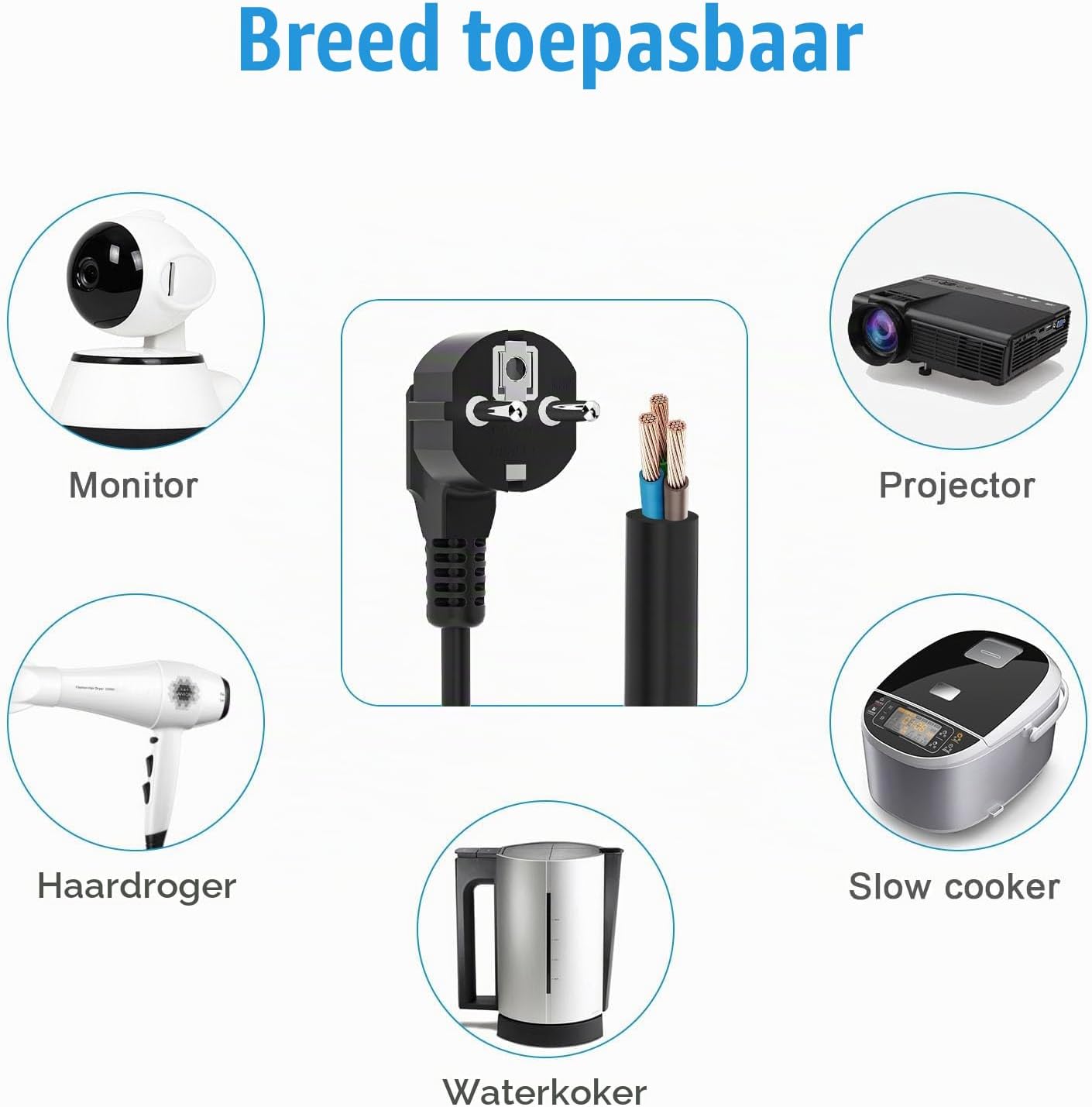 Detalle de PABANCE spiraalkabel 0,8–5 m met geaarde Schukostekker en open uiteinde