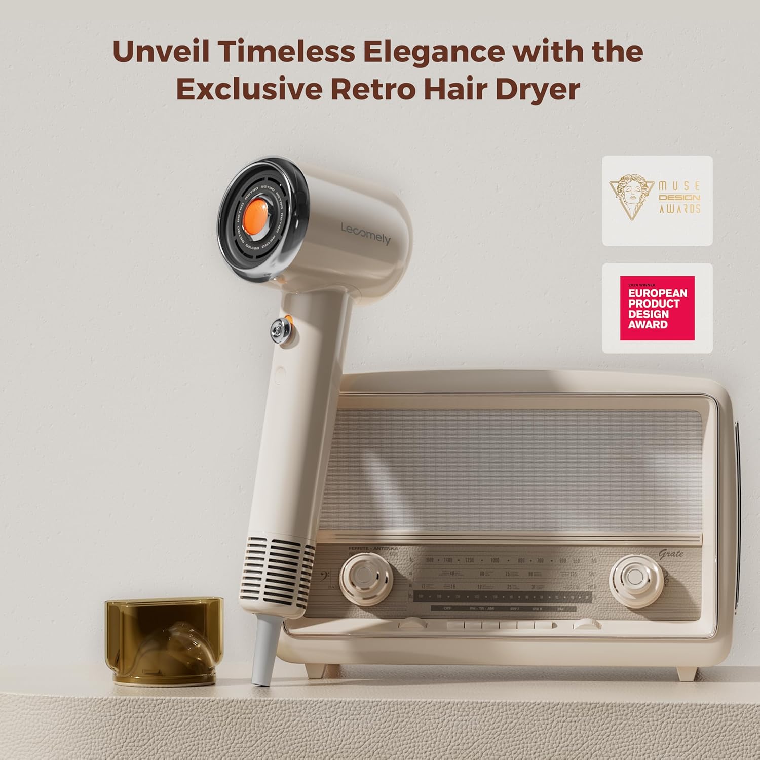 Thumbnail 1 de Lecomely Retro High Speed Hair Dryer (110,000 RPM) with Ionic Anti-Frizz & Travel-Ready Design